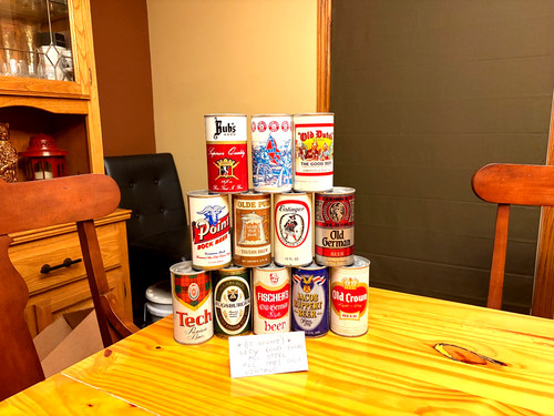 Vintage beer cans - vintage, tabs